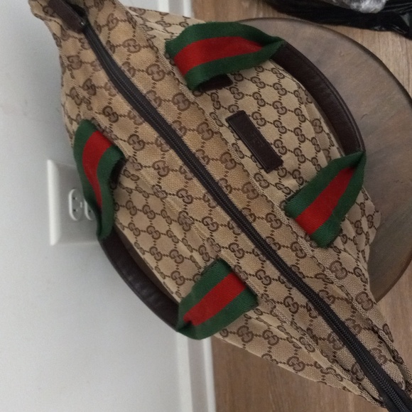 Authentic Gucci GG Monogram Supreme Sherry Web Satchel Tote Bag - Picture 8 of 11